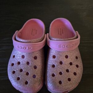 CROCS Kids Sparkly Pink Slippers